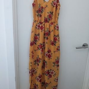 Yellow floral maxi dress